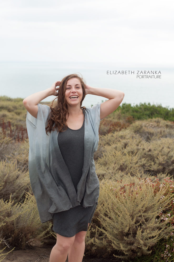 girl in torrey pines laughing